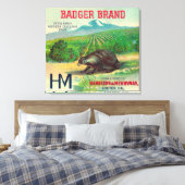 Badger Orange LabelExeter, CA Leinwanddruck (Insitu (Schlafzimmer))