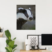 Badger Portrait Print Poster (Heimbüro)