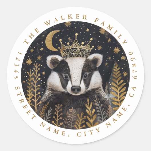 Badger Round Stickers (Vorderseite)
