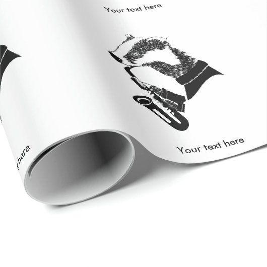 Badger Saxophon Anpassbarer Text Geschenkpapier (Rolleneckpunkt)