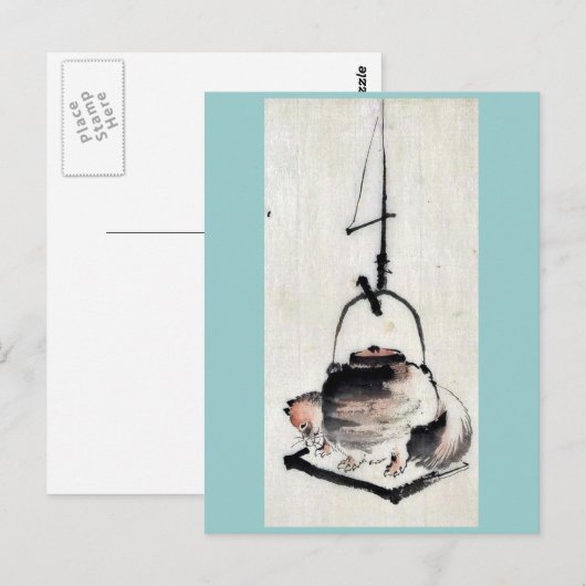 Badger Teekessel Ukiyoe Postkarte (Vorne/Hinten)