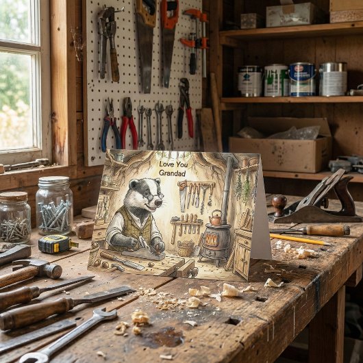 Badger Tool Shed Workshop | Grandad Karte