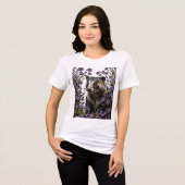 Badger umgeben von Wisconsin-Holzvioletten Tri-Blend Shirt (Vorderseite voll)