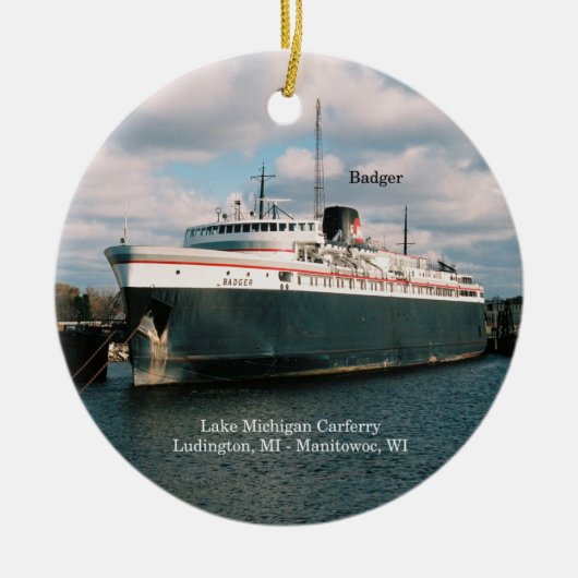 Badger-Verzierung Keramikornament (Vorne)