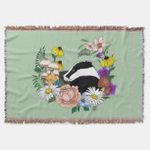 Badger Wild Blume Mushrooms Green Decke (Vorderseite)