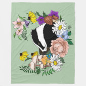 Badger Wild Blume Mushrooms Green Fleecedecke (Vorderseite)