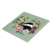 Badger Wild Blume Mushrooms Green Fliese (Seite)