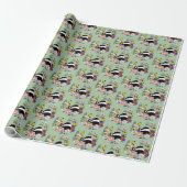Badger Wild Blume Mushrooms Green Geschenkpapier (Ungerollt)