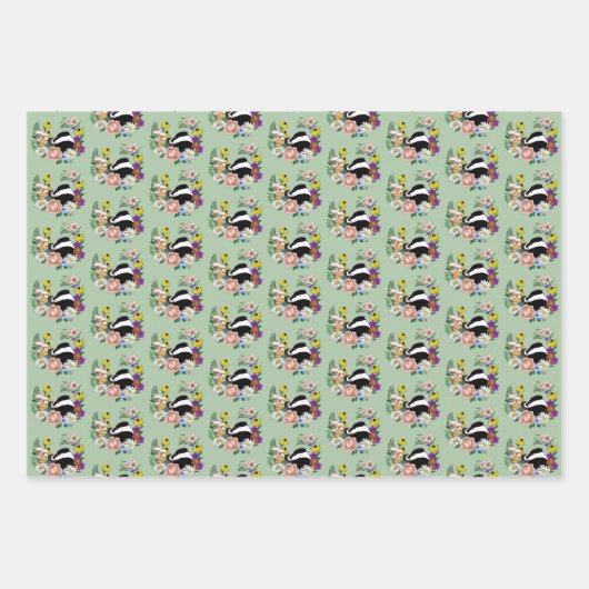 Badger Wild Blume Mushrooms Green Geschenkpapier Set (Vorderseite 2)