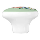 Badger Wild Blume Mushrooms Green Keramikknauf (Seitenansicht)