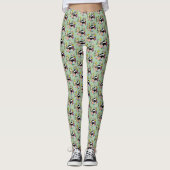 Badger Wild Blume Mushrooms Green Leggings (Vorderseite)