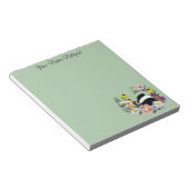 Badger Wild Blume Mushrooms Green Notizblock (angewinkelt)