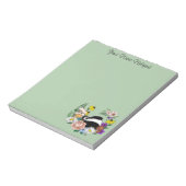 Badger Wild Blume Mushrooms Green Notizblock (Rotiert)