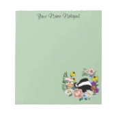 Badger Wild Blume Mushrooms Green Notizblock (Vorderseite)