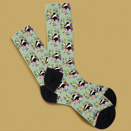 Badger Wild Blume Mushrooms Green Socken