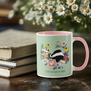 Badger Wild Blume Mushrooms Green Tasse
