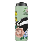 Badger Wild Blume Mushrooms Green Thermosbecher (Vorderseite)
