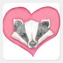 Badger Wild Tierherz Rosa Niedliche Liebe Funny