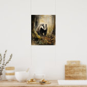Badger Woodland Animal Art Print Poster (Küche)