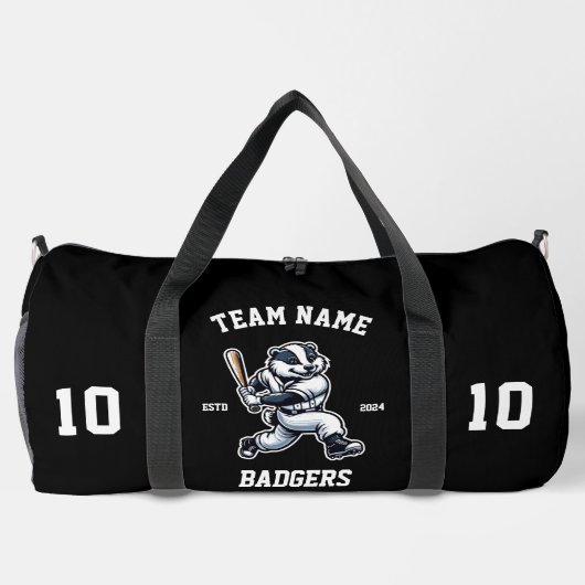 Badgers "Customizable Baseball" Duffle Bag (Rückseite)