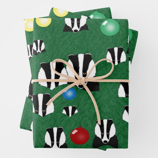 Badgers Holiday Wrapping Paper Sheets Geschenkpapier Set (Beispiel)