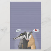 Badgers in der Liebe Stationery (Ruled) Briefpapier (Vorderseite)