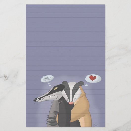 Badgers in der Liebe Stationery (Ruled) Briefpapier (Vorderseite)