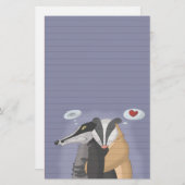 Badgers in der Liebe Stationery (Ruled) Briefpapier (Vorne/Hinten)