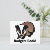 Badgers Rock! Postkarte (Stehend Vorderseite)