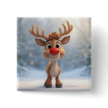 badget christmans pin with reindeer