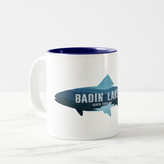 Badiersee North Carolina Fisch Zweifarbige Tasse (Vorderseite Links)