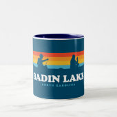 Badin Lake North Carolina Canoe Zweifarbige Tasse (Mittel)