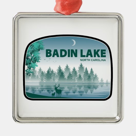 Badin Lake North Carolina Deer Ornament Aus Metall (Vorne)
