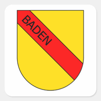Badisches Wappen mit Schrift Quadratischer Aufkleber