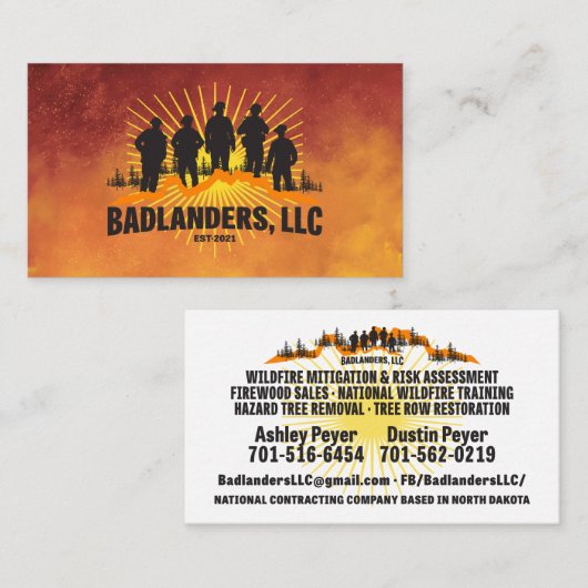Badlanders LLC Business Card Visitenkarte (Vorne/Hinten)