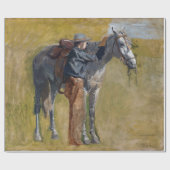 Badlands, Cowboy Horse Old West Thomas Eakins Geschenkpapier (Flach)