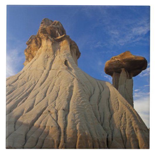 Badlands-Formationen im Makoshika-Staat Park in Fliese (Vorderseite)