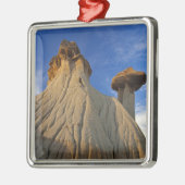 Badlands-Formationen im Makoshika-Staat Park in Silbernes Ornament (Links)