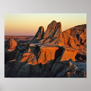Badlands im Theodore-Roosevelt-Nationalpark Poster