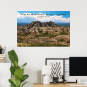 Badlands Landschaftspopster mit Zitat Poster (Heimbüro)