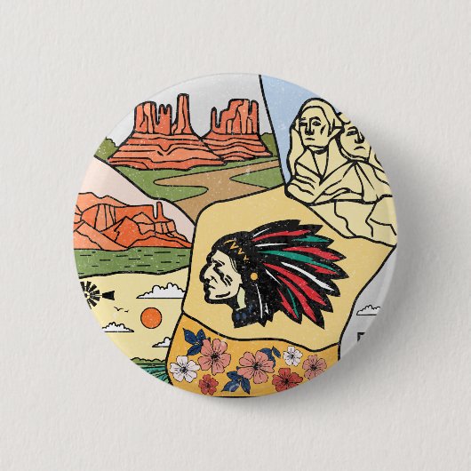 Badlands Mt Rushmore Black Hills South Dakota Kart Button (Vorderseite)