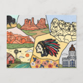 Badlands Mt Rushmore Black Hills South Dakota Kart Postkarte (Vorderseite)