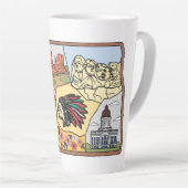 Badlands Mt Rushmore Black Hills South Dakota Map Milchtasse (Rechte Ecke)