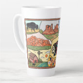 Badlands Mt Rushmore Black Hills South Dakota Map Milchtasse (Linke Ecke)