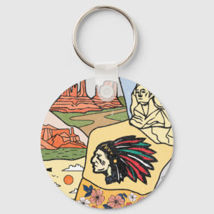 Badlands Mt Rushmore Black Hills South Dakota Map Schlüsselanhänger