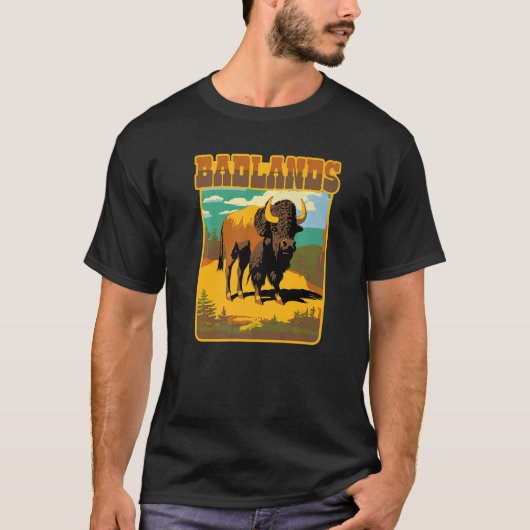 Badlands National Park Bison American Buffalo Dako T-Shirt (Vorderseite)
