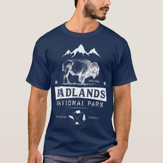 Badlands National Park Buffalo Bison South T-Shirt (Vorderseite)
