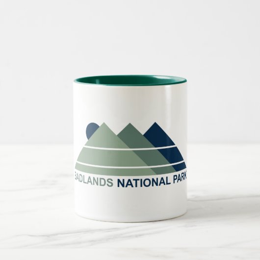Badlands National Park Mountain Sun Zweifarbige Tasse (Mittel)