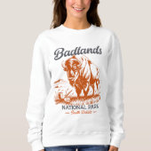Badlands National Park Retro Bison Artwork Gift  Sweatshirt (Vorderseite)