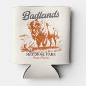Badlands National Park Retro Bison  Dosenkühler (Vorderseite)